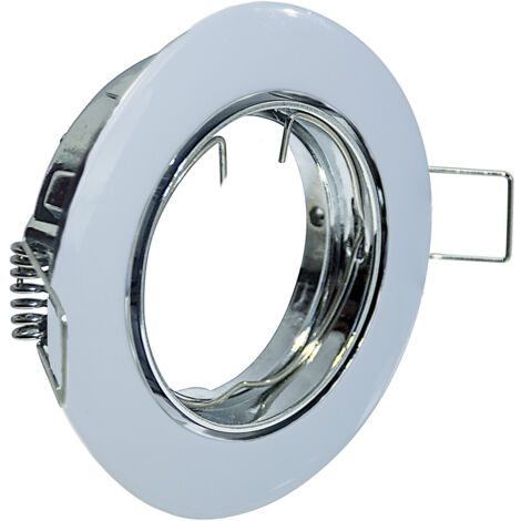 Faretto Incasso Fun Orientabile Tondo Alluminio Bianco 1 Luce Gu10 D9,4Cm