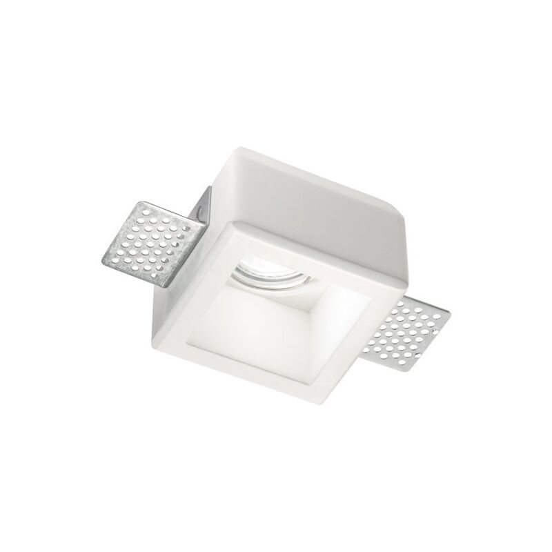 Faretto Incasso Moderno Samba Square Gesso Bianco 1 Luce Gu10 D55Cm