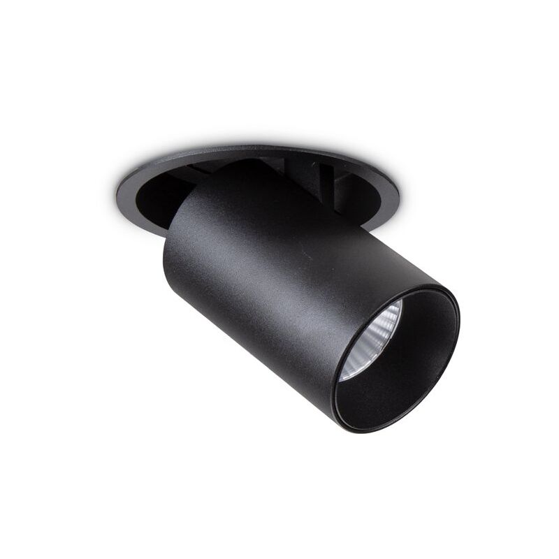 Faretto Tubolare Moderno Nova Alluminio Nero Led 12W 3000K Luce Calda