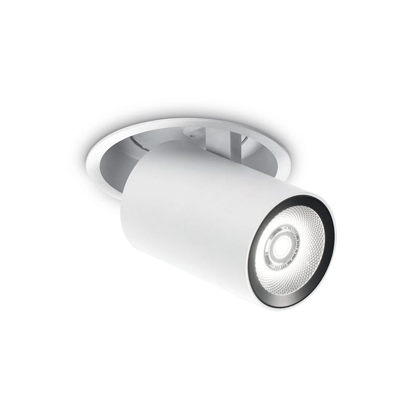 Faretto Tubolare Moderno Nova Alluminio Bianco 1 Luce 12W 3000K Luce Calda