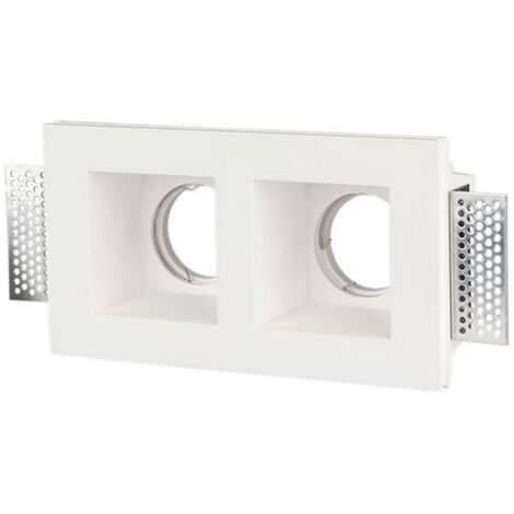 Faretto incasso in gesso quadrato doppio attacco gu10 3648