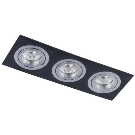 Faretto incasso Italux Mooty 3 luci GX5.3 12V nero