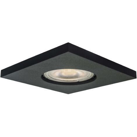 Faretto incasso Lagos quadrato nero IP65 GU10 Light Prestige