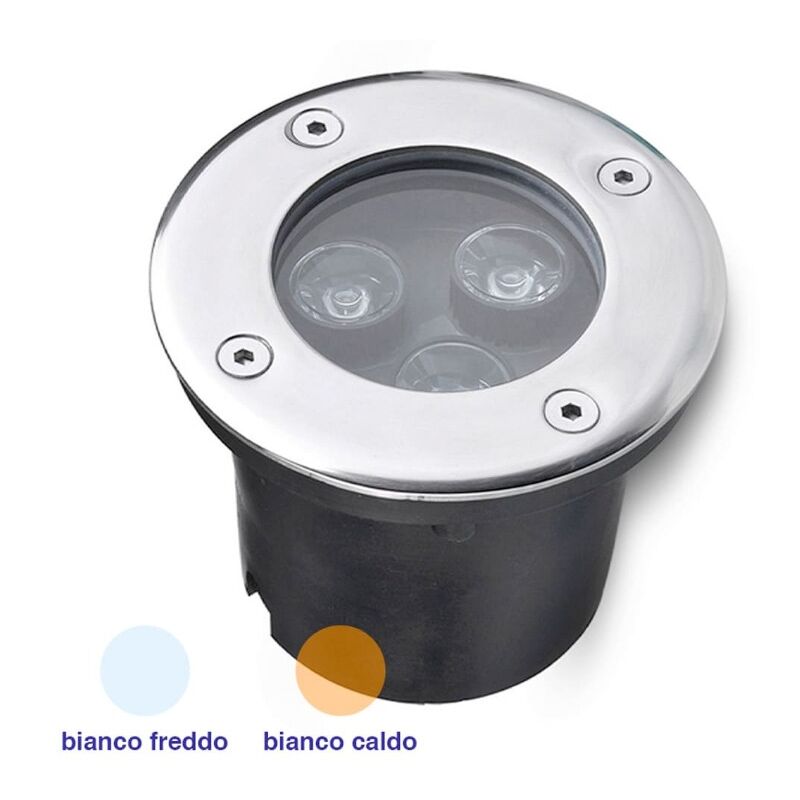 Image of Faretto Incasso Led Da Esterno Segnapasso Calpestabile Ip68 3w Luce Fredda