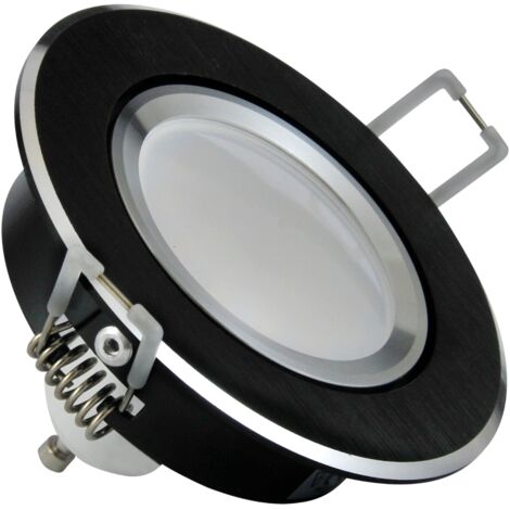 Faretto incasso LED tondo nero spazzolato GU10 Polux