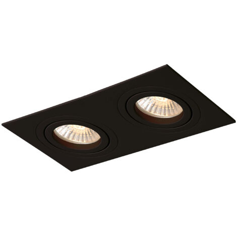 Faretto incasso Metis doppio GU10 nero Light Prestige