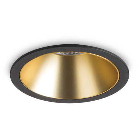 Faretto Incasso Moderno Game Alluminio Nero E Oro Led 11W 3000K Luce Calda