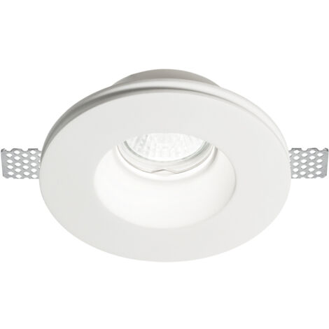 Faretto Incasso Moderno Samba Gesso Bianco 1 Luce Gu10 D74Cm