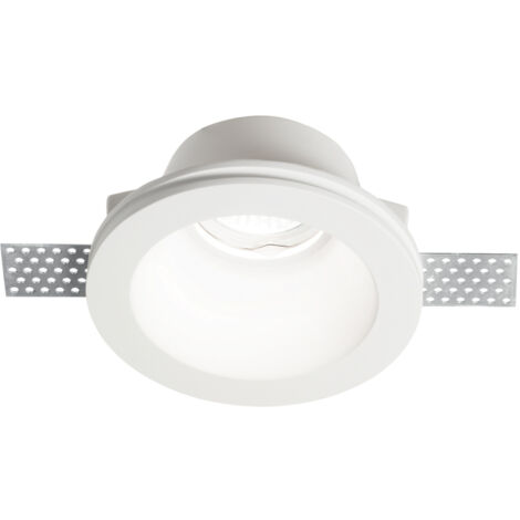 Faretto Incasso Moderno Samba Gesso Bianco 1 Luce Gu10 D90Cm