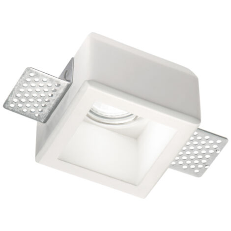 Faretto Incasso Moderno Samba Square Gesso Bianco 1 Luce Gu10 D55Cm