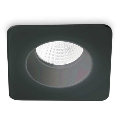 Faretto Incasso Moderno Square Room-65 Alluminio Nero Led 8W 3000K Luce Calda