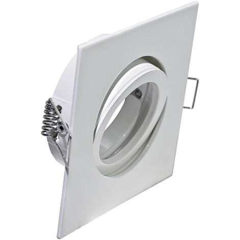 Faretto Incasso Oil Orientabile Quadrato Alluminio Bianco 1 Luce Gu10 9X9Cm