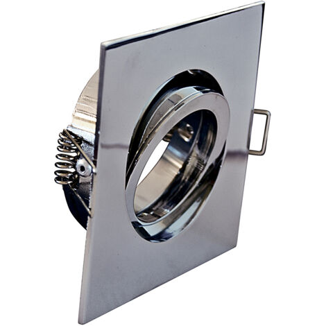 Faretto Incasso Oil Orientabile Quadrato Alluminio Cromo 1 Luce Gu10 9X9Cm