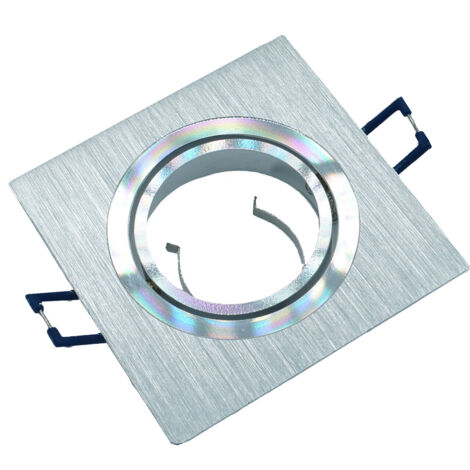 Faretto incasso orientabile argento quadrato GU10 IdeaLED ID-1020