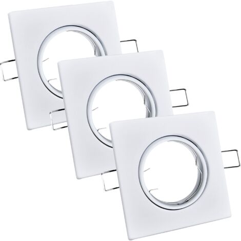 Faretto incasso quadrato bianco orientabile 3x MR16 Polux