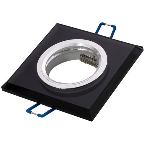 Faretto incasso quadrato vetro nero specchio GU10 IdeaLED