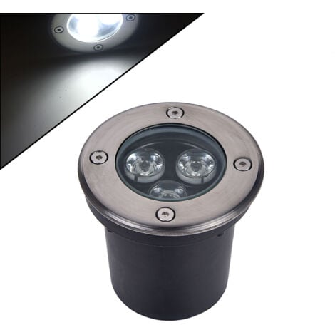FARETTO INCASSO SEGNAPASSO LED CALPESTABILE 3W LUCE FREDDA 6500K° - ALTA RESISTENZA IP65 DESIGN MODERNO IN ACCIAIO E VETRO TEMPERATO