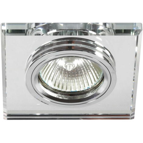Faretto incasso soffitto Candellux SS-13 quadrato vetro cromo