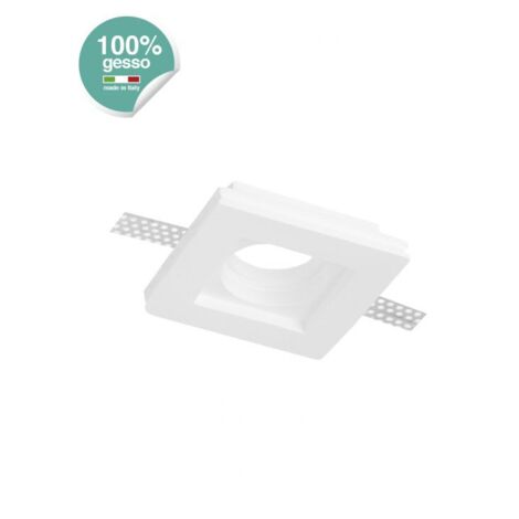 Faretto Incasso Soffitto Quadrato in gesso, IP20, GU10, Foro 102 mm