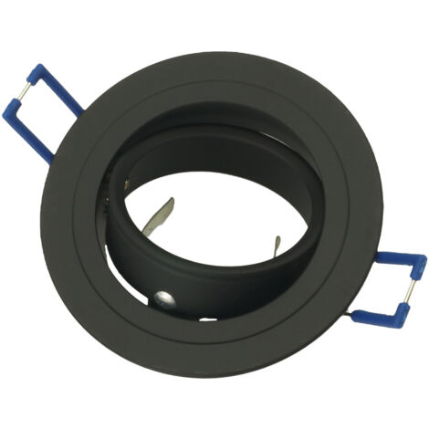 Faretto incasso soffitto tondo orientabile nero GU10 IdeaLED