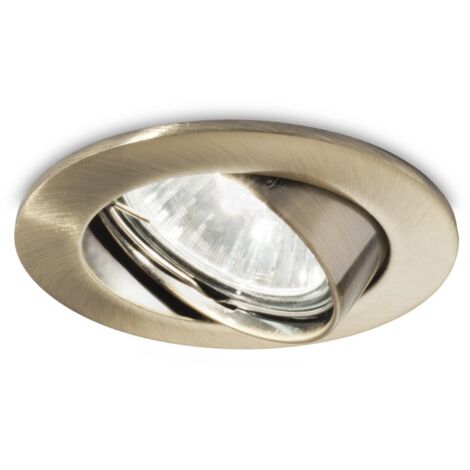 Faretto Incasso Swing Metallo Ottone Brunito 1 Luce Gu10