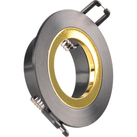 Faretto incasso tondo nero/oro GU10 Polux Febe 323323