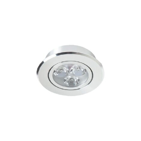 Faretto incasso Tondo orientabile LED 3x1W IP 20 Luce Fredda 6500K, Foro 75 mm, Bianco