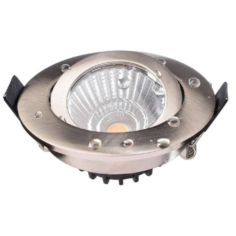 Image of Trade Shop Traesio - Faretto Incasso Tondo Slim Luce Box Doccia Led 8w Orientabile Dimmerabile Nichel - -Bianco Naturale -