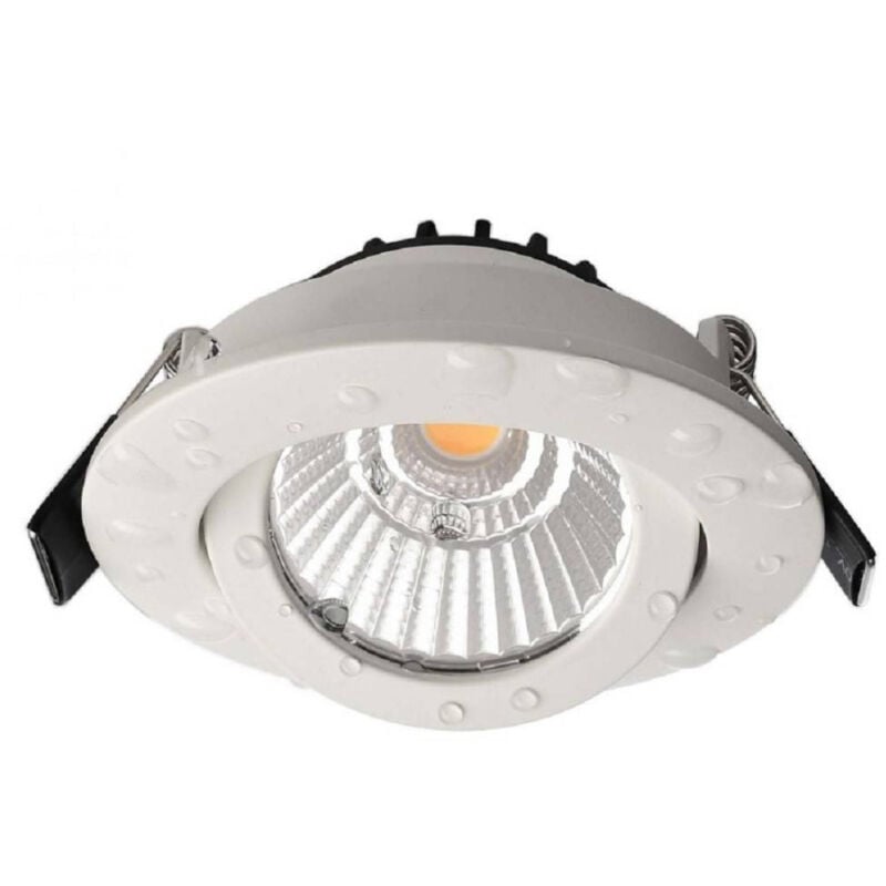 Image of Trade Shop Traesio - Faretto Incasso Tondo Slim Luce Soffitto Box Doccia Led 8w Orientabile Dimmerabile - Bianco-Bianco Caldo -