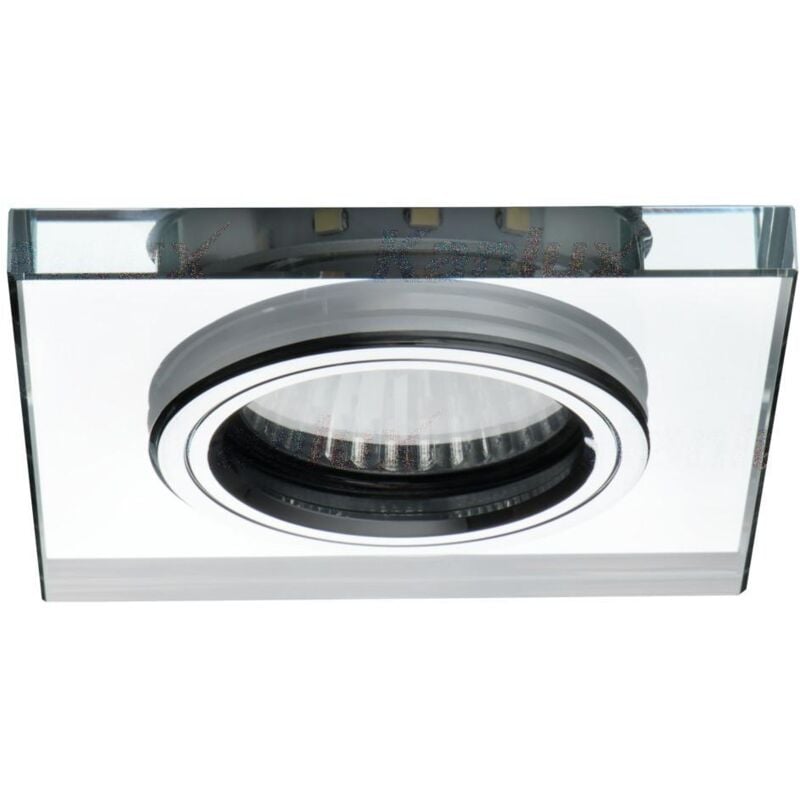 Kanlux - porta faretto incasso vetro decoro led bianco freddo fisso argento quadrato GU10