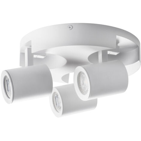 faretto lampada da parete laurin 3 luci tondo orientabile GU10 bianco