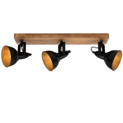 Faretto Lampada da soffitto Faretti orientabili 3xE14 25W nero-oro Briloner