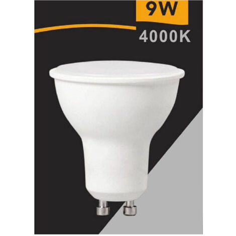 Faretto Lampadina Led 9 Watt Gu10 Luce Calda Naturale Fredda Opaco 220° Gu10-9w