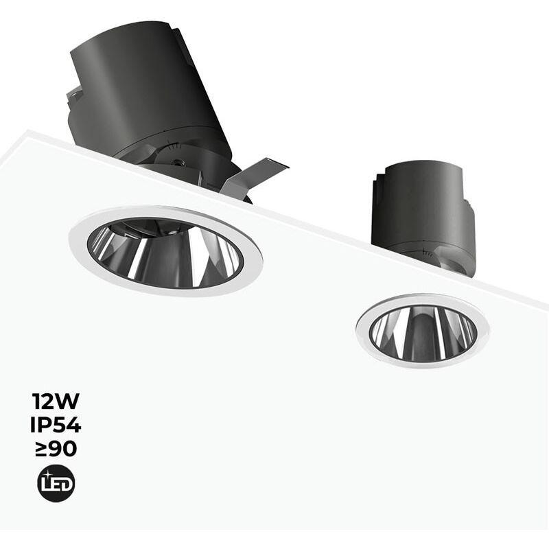 Faretto led 12W cob IP54 Low ugr - Bianco caldo