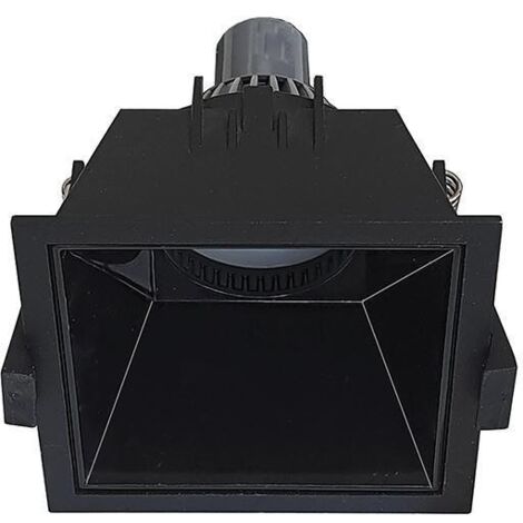Faretto led 1x13w incasso soffitto gu10 quadrato nero alluminio 90x55mm foro 82mm ip20 rossini illuminazione vir001nn
