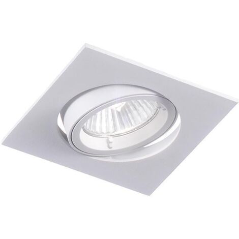 Faretto led 1x50w incasso soffitto gu10 quadrato orientabile bianco metallo 95x95mm foro 82mm ip20 rossini illuminazione 205981-b