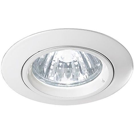Faretto led 1x50w incasso soffitto gu10 rotondo fisso bianco metallo Ø83mm foro 68mm ip20 rossini illuminazione 5128-b