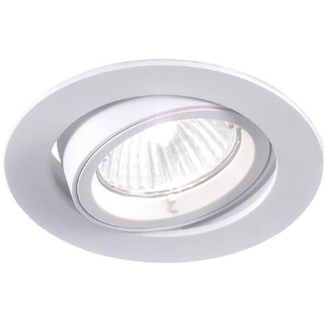 Faretto led 1x50w incasso soffitto gu10 rotondo orientabile bianco metallo Ø95mm foro 82mm ip20 rossini illuminazione 205984-b