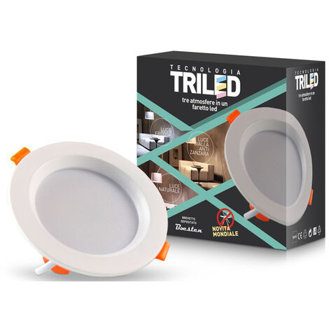 Faretto LED 7W Pannello Incasso Antizanzare Rotondo Foro 7 cm 6000K 3450K 1850K