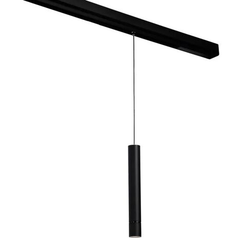 Faretto led a cilindro sospeso 8W nero per binario magnetico 48V luce calda naturale bianca  Bianco freddo