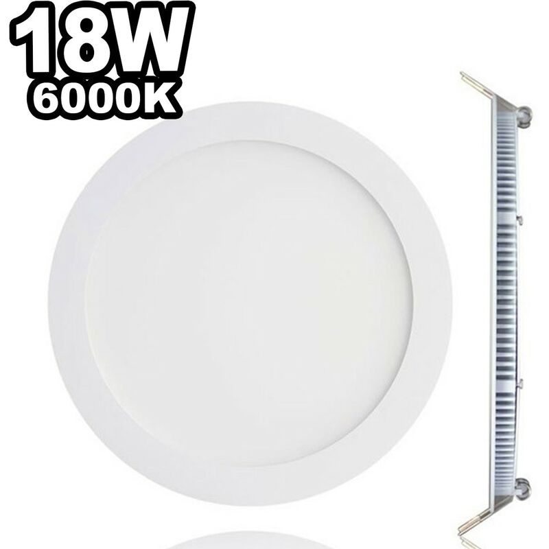 Europalamp - Spot Encastrable led 18W Rond Extra-Plat Blanc Froid 6000K