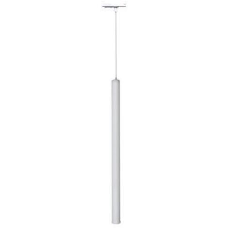 Faretto led a sospensione 3w cilindro 60cm per binario track monofase lampada proiettore nero bianco  Bianco