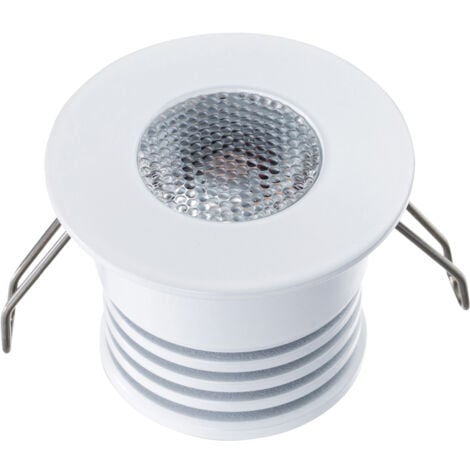 Faretto LED RGB 6W multicolore 12V incasso 6cm tondo bianco silver