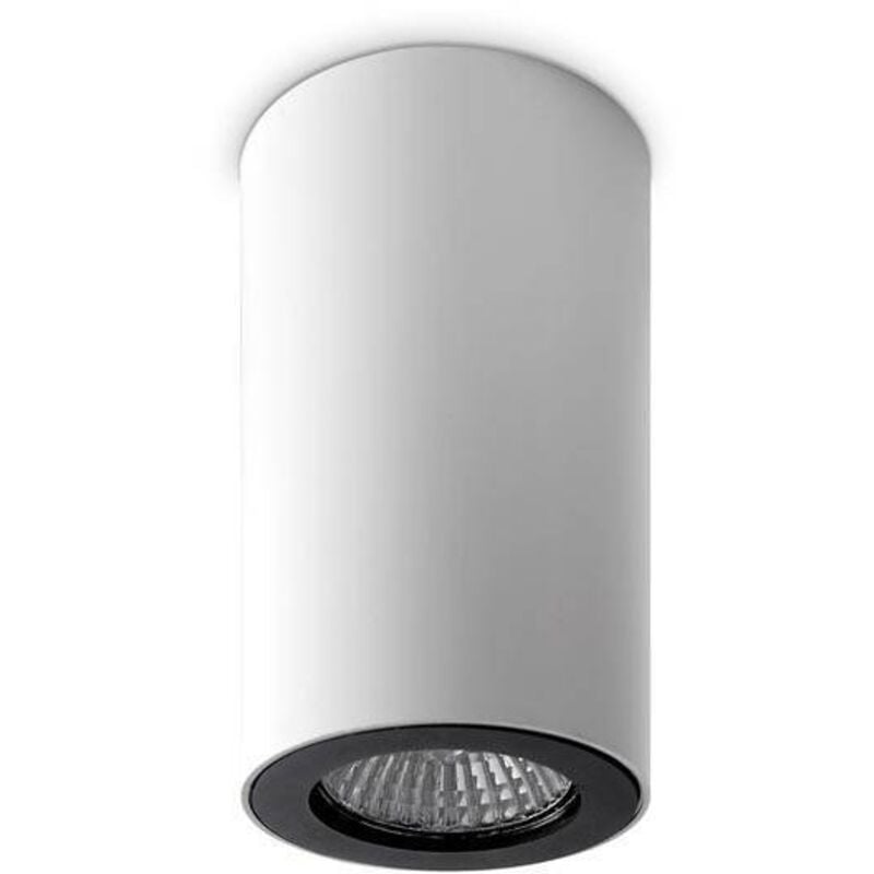 Pipe - 1 faretto da incasso rotondo leggero montato su superficie bianco, nero, GU10 - Leds-c4