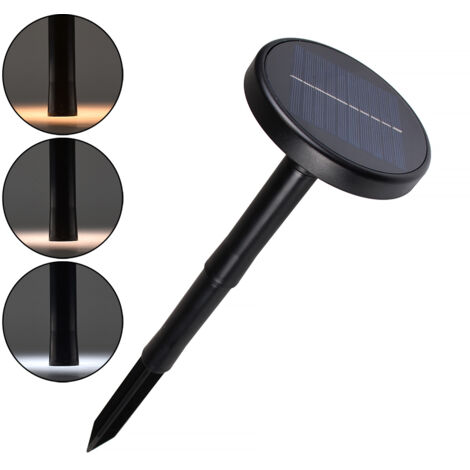 FARETTO LED CCT CAMBIO 3 TONALITA' DI COLORE SOLARE DA GIARDINO CON PICCHETTO - RICARICABILE E IMPERMEABILE IP65