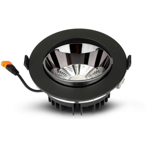Faretto Led COB da Incasso 30W 3000K Rotondo Riflettore Orientabile Carcassa Nera Chip Samsung SKU-2120057