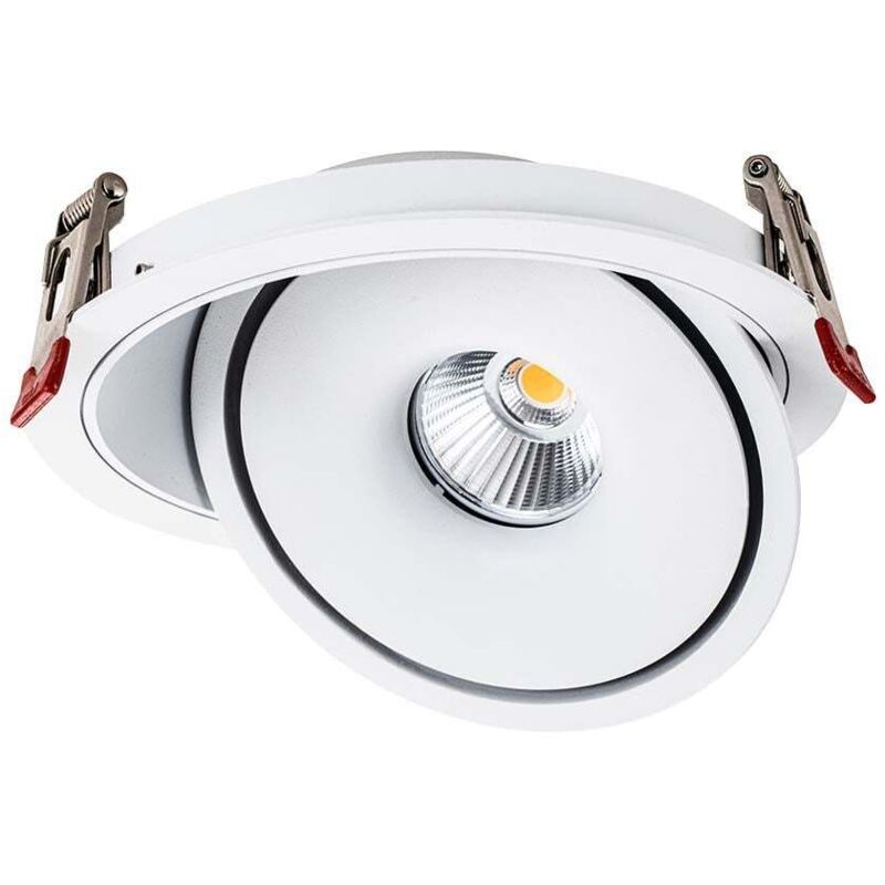 Spot led Encastrable Orientable D105 12W cct IRC90 Rond Blanc Avec Transfo V-tac VT-2512 - 25 ° - Switch 3000-4000-6400K