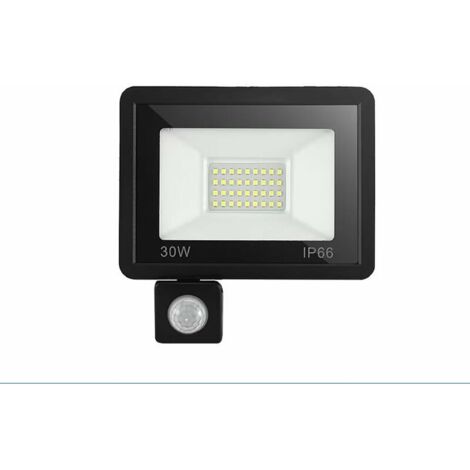 Faretto LED da 30 W con sensore di movimento, faretto LED da esterno con rilevatore di movimento IP65 impermeabile, faretto LED da esterno 6000 K per giardino, patio, garage, ingresso, 1 pezzo