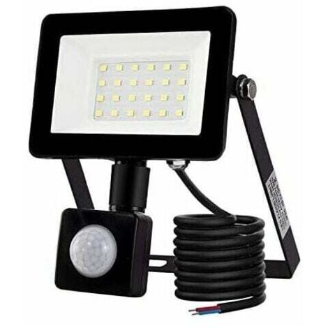 Faretto LED da esterno 20W con sensore di movimento 6500K Faretto LED da esterno, IP66 con sensore di movimento Lampada di sicurezza, per giardino, patio, prato, festa, illuminazione LED da esterno