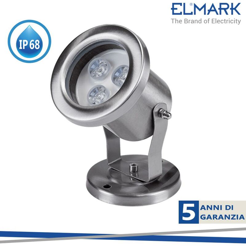 Image of Faretto led da esterno 3X1W IP68 4000K per piscina/laghetto - Luce naturale